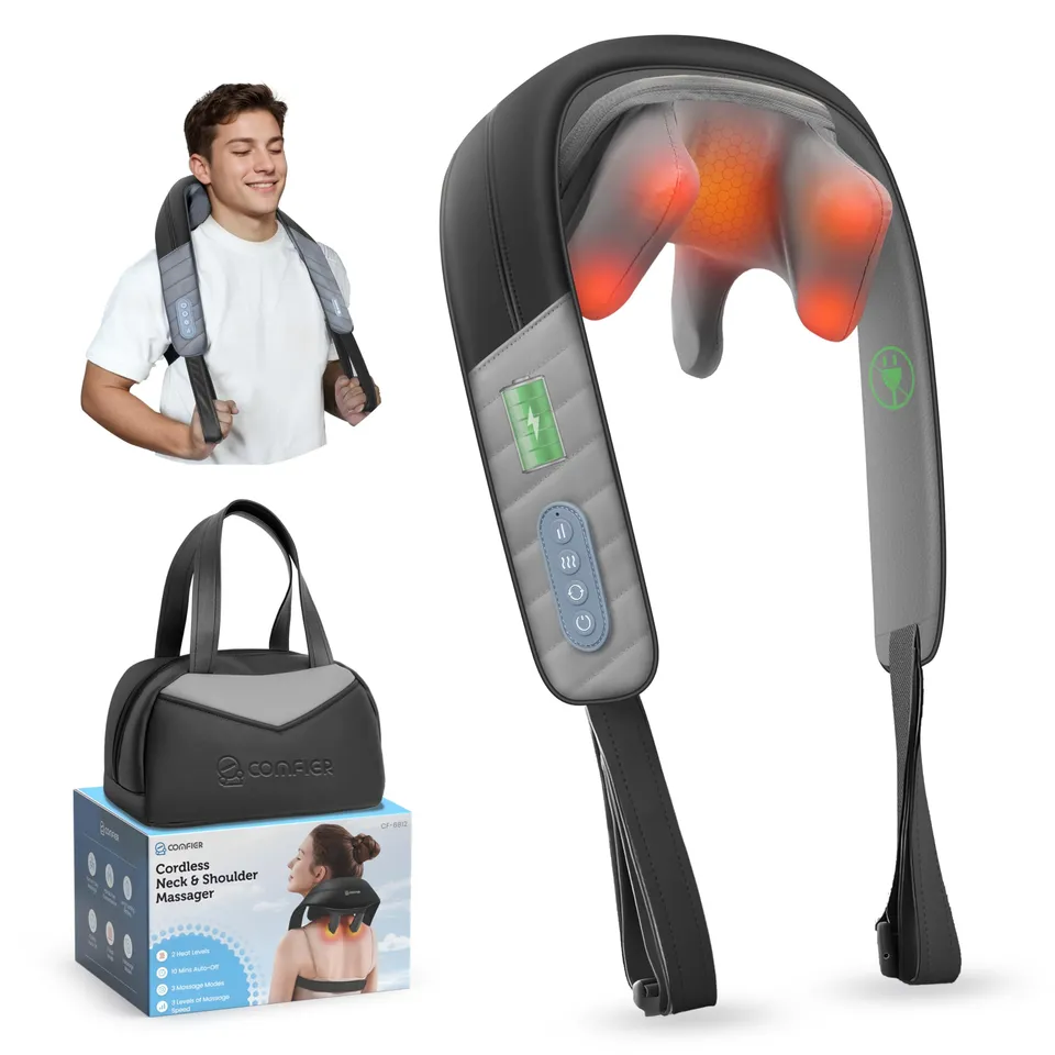 comfier-kabelloses-shiatsu-nackenmassageger-t-mit-w-rme-4d-tiefenknetmassage-3-w image 1