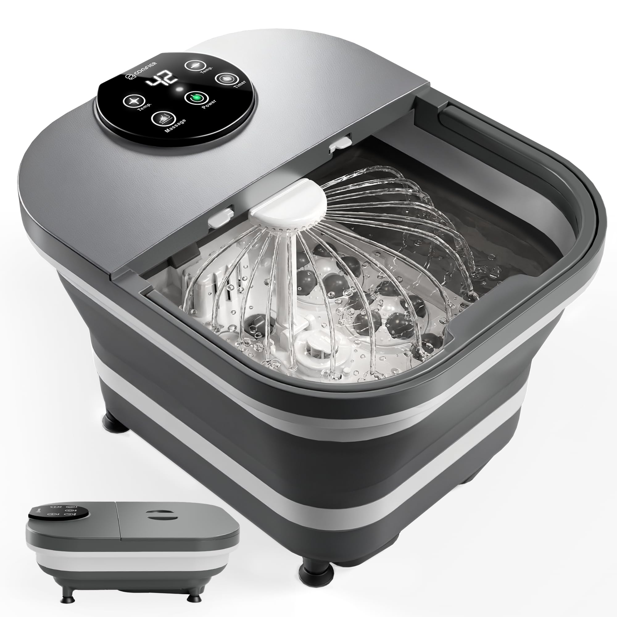 comfier-2026-elektrisches-fu-bad-klappbares-fu-massagerbad-mit-heizung-wasserfal image 1