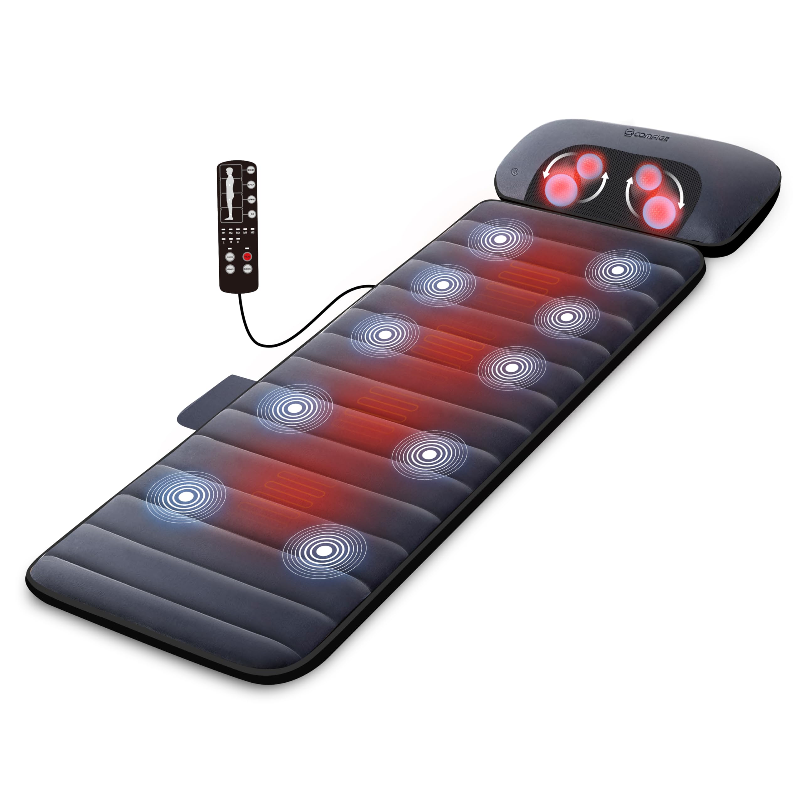 comfier-massagematte-b0dzmrxtr9-ganzk-rpermassage-mit-w-rmefunktion-massagesitza image 1