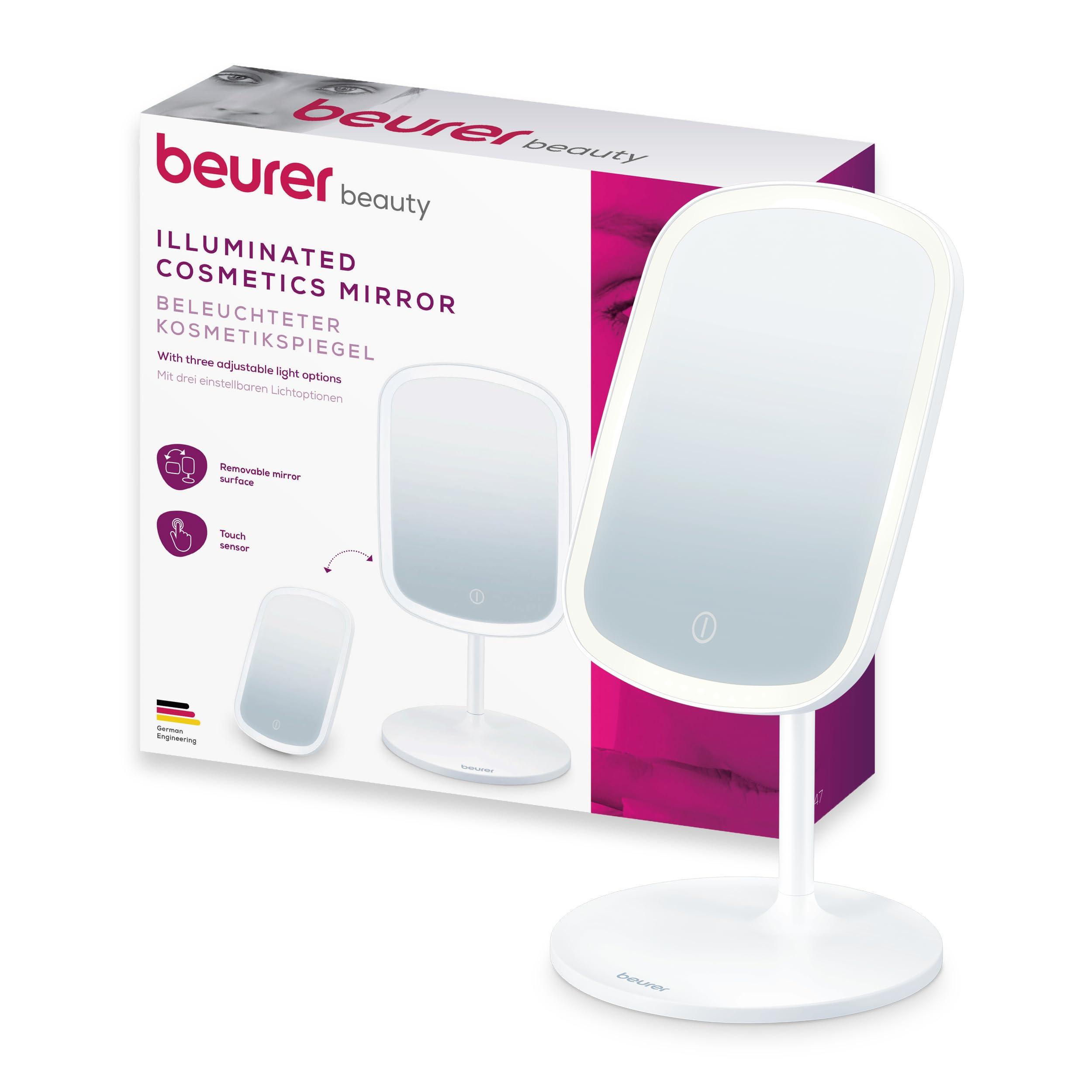 beurer-bs-47-kosmetikspiegel-beleuchteter-schminkspiegel-mit-3-lichtfarben-stufe image 1