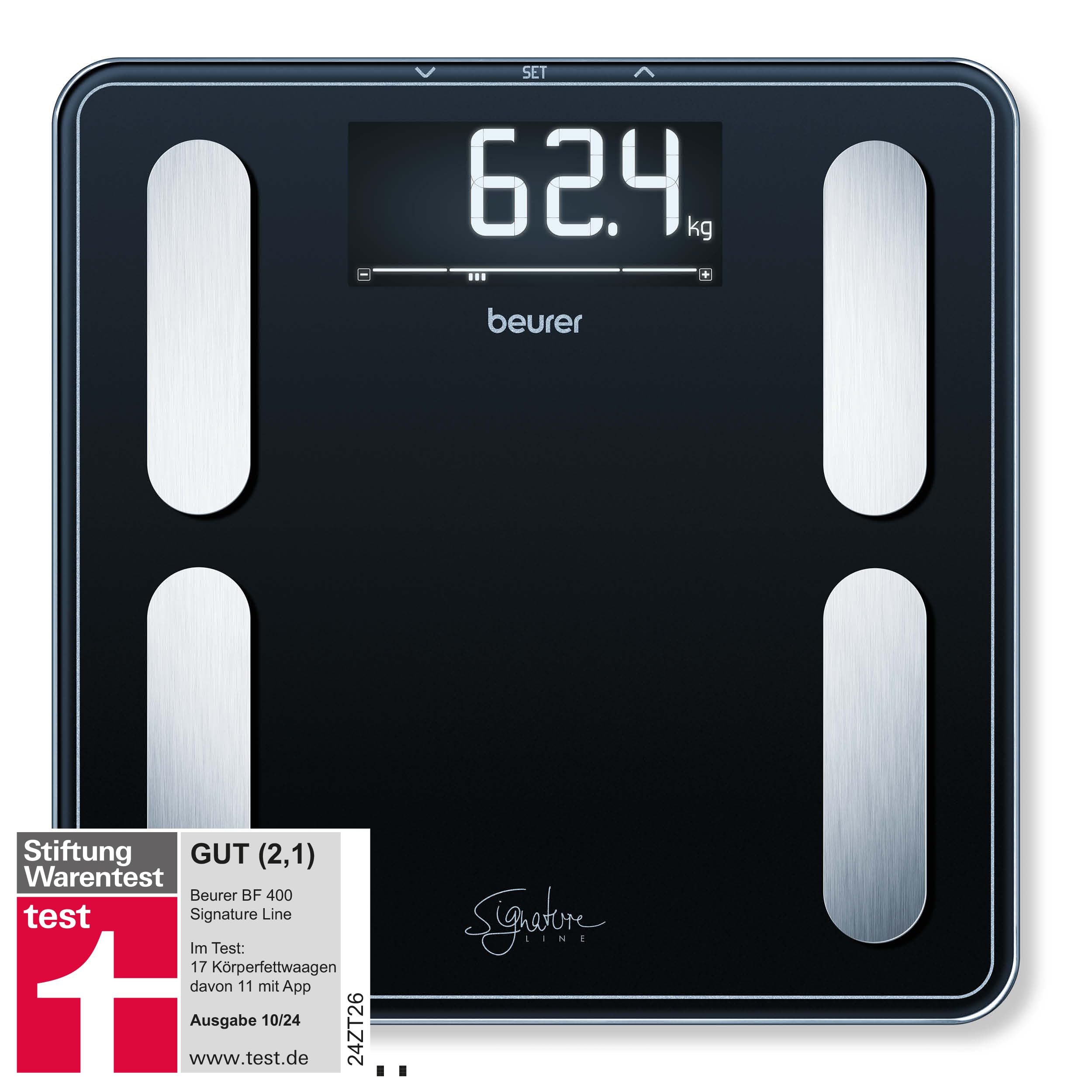beurer-bf-400-black-diagnosewaage-signature-line-mit-k-rperanalyse-k-rperfett-wa image 1