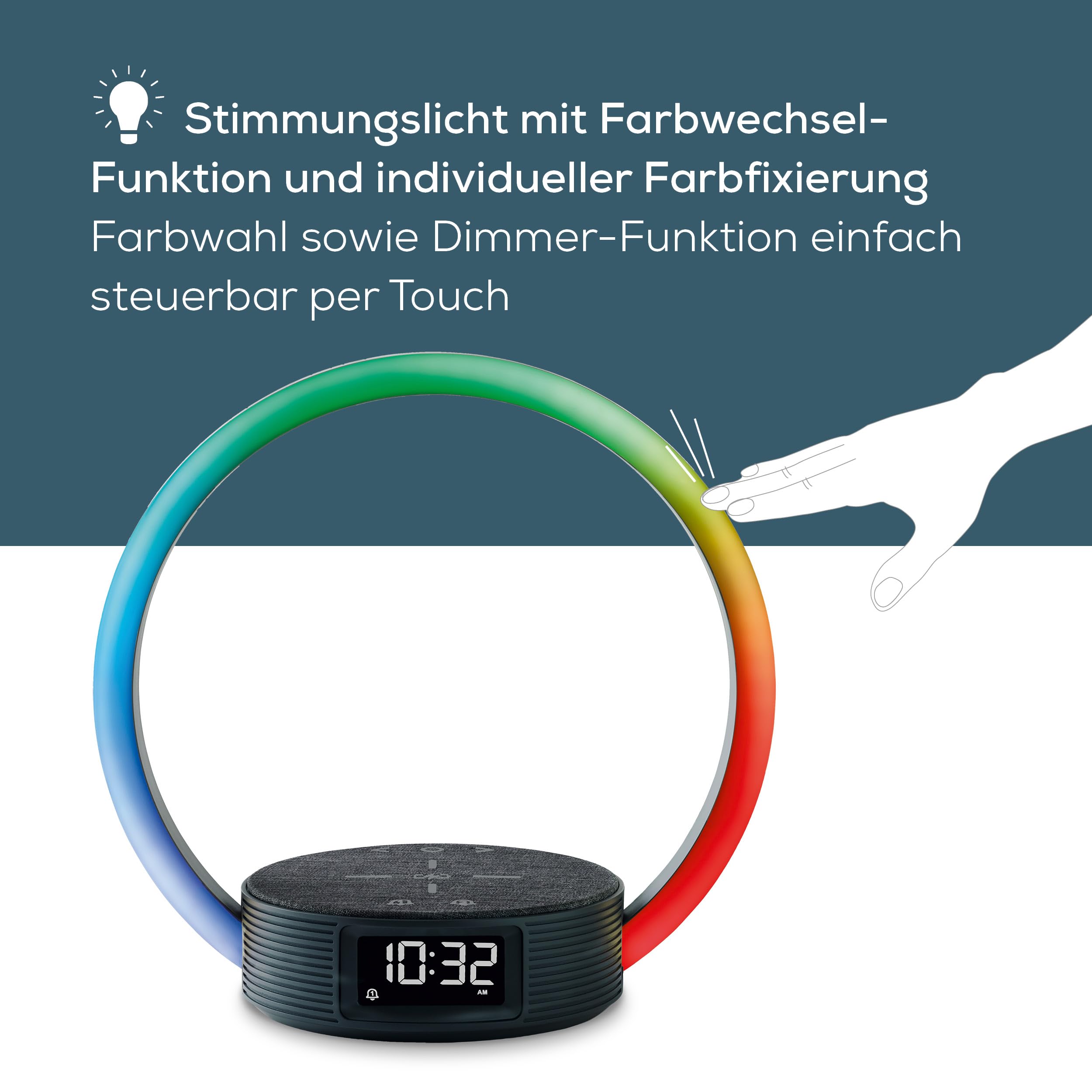 beurer-wl-65-wake-up-charge-lichtwecker-mit-qi-schnellladestation-sonnenaufgang- image 3