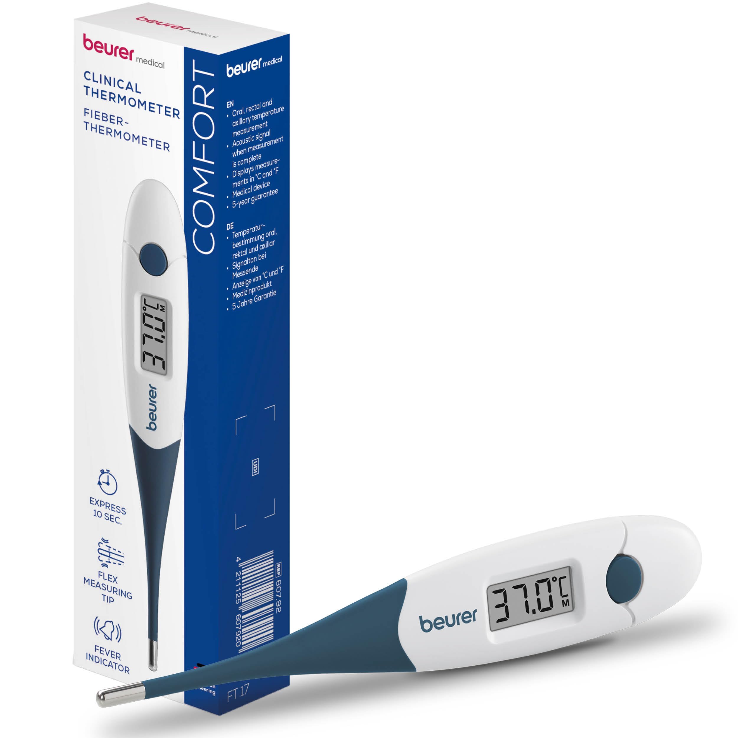 beurer-ft-17-digitales-express-fieberthermometer-mit-flexibler-messspitze-10-sek image 1