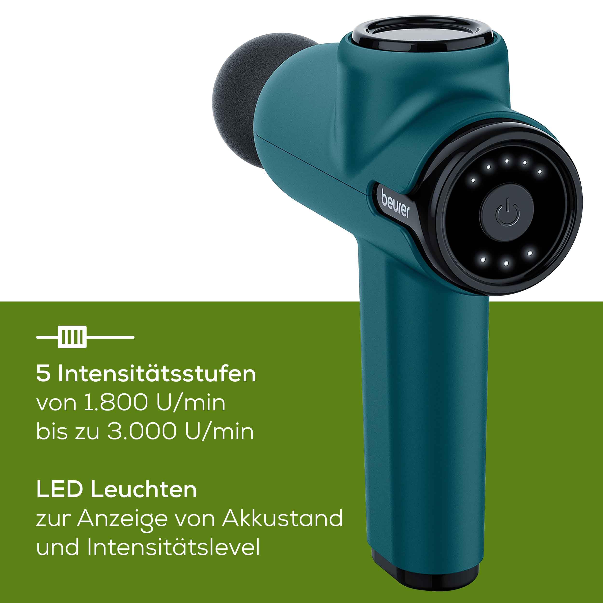beurer-mg-99-massagepistole-mit-4-aufs-tzen-kompakte-massage-gun-mit-5-intensit- image 3