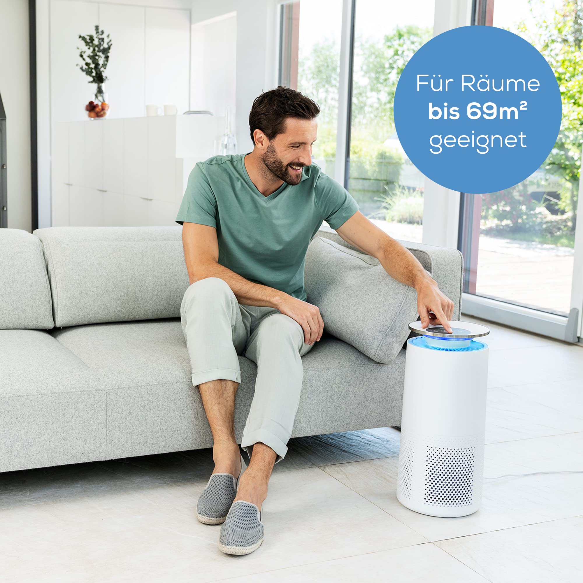 beurer-lr-400-luftreiniger-app-steuerung-dreischichtiges-filtersystem-mit-hepa-h image 2