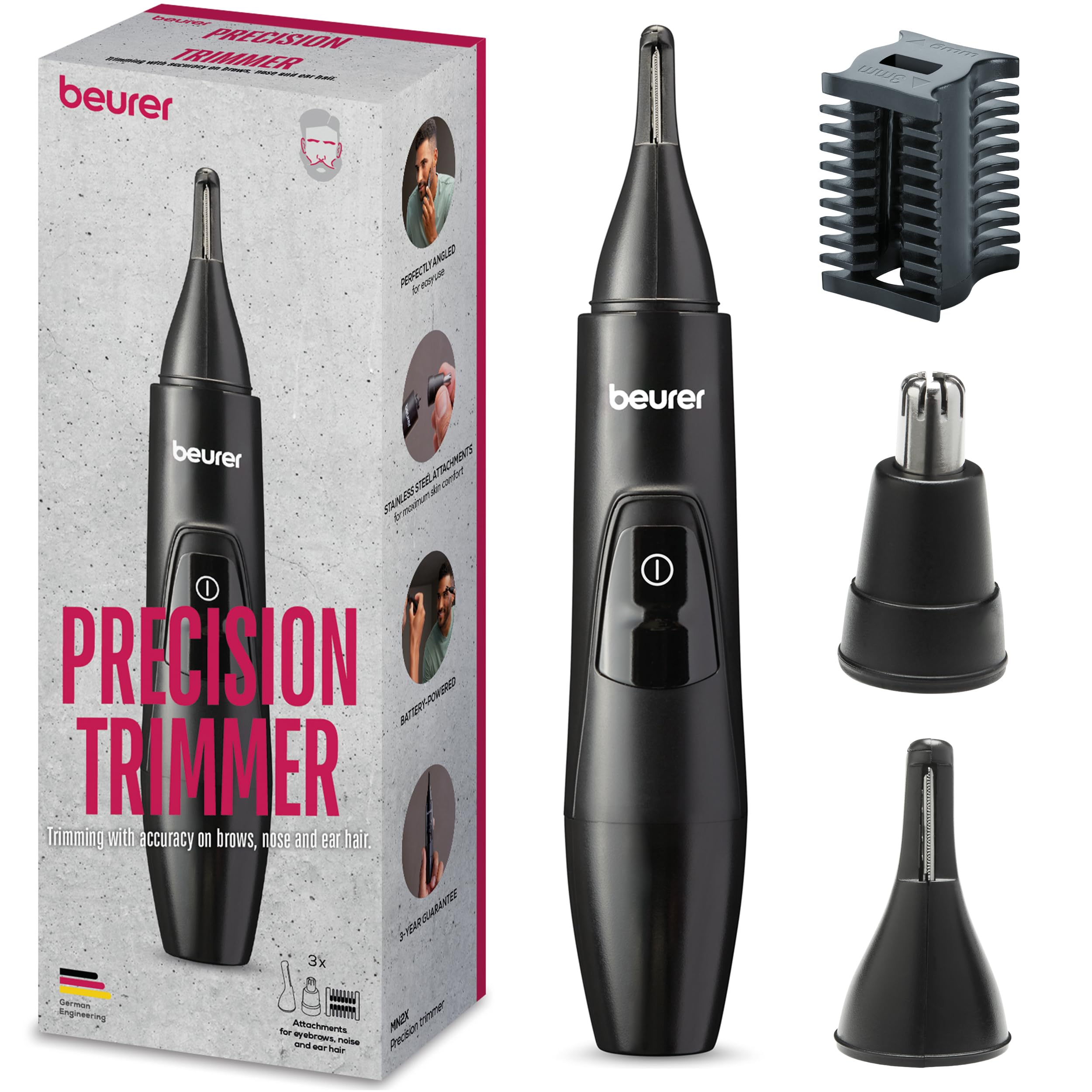 beurer-mn2x-pr-zisionstrimmer-3-in-1-haarschneidemaschine-f-r-nase-ohren-augenbr image 1