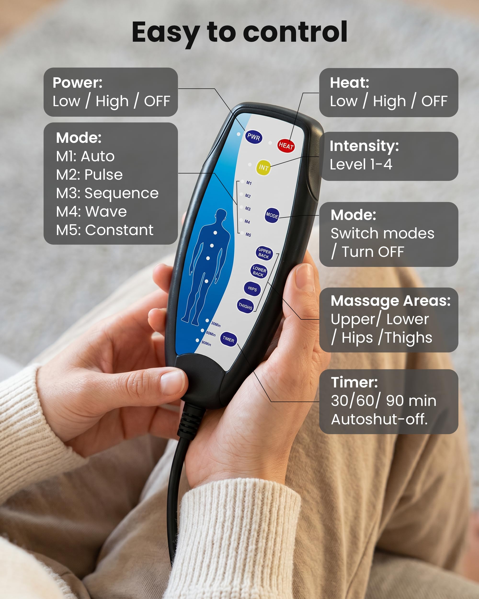 comfier-massagesitzauflage-mit-w-rme-vibrations-massagematte-mit-8-motoren-5-mod image 7