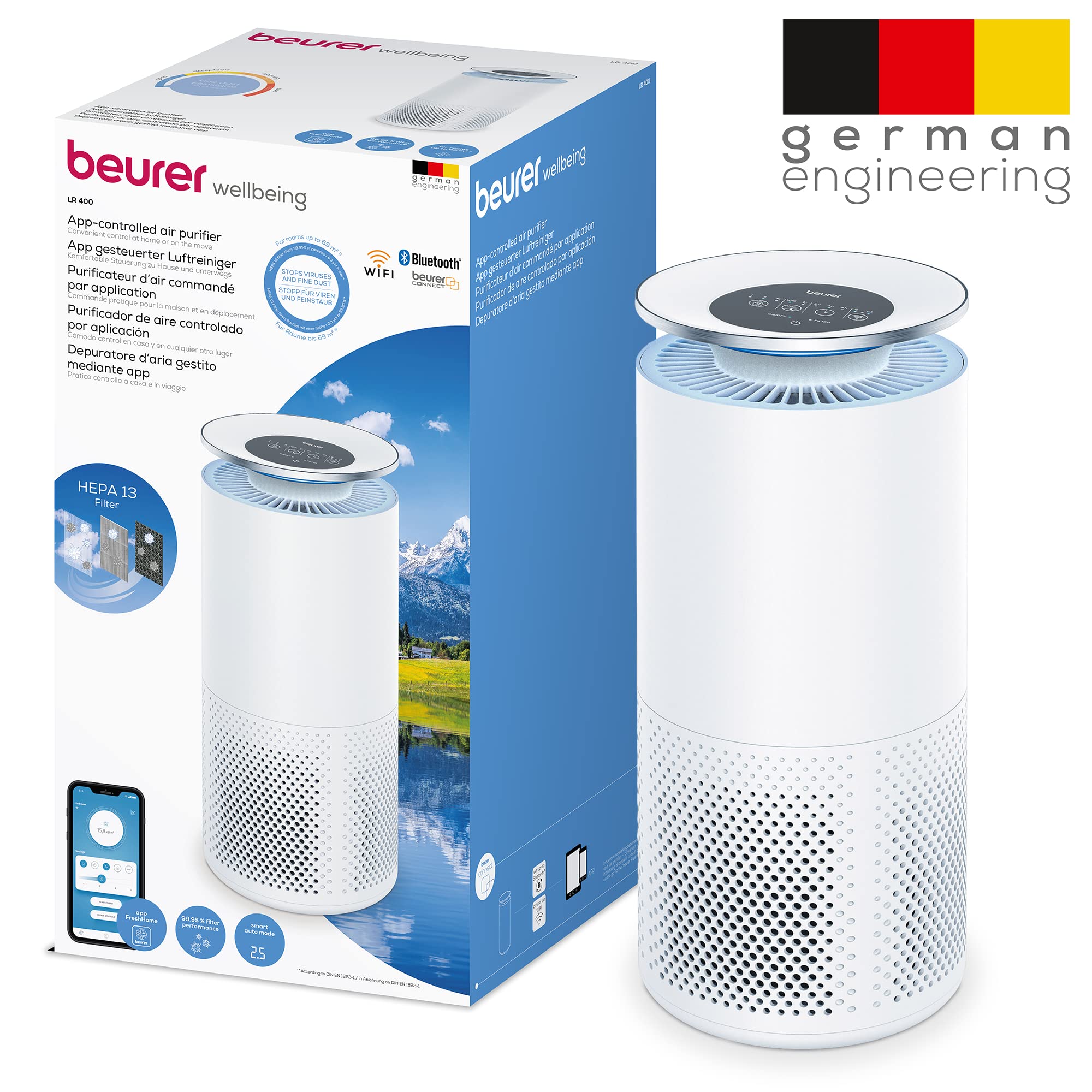 beurer-lr-400-luftreiniger-app-steuerung-dreischichtiges-filtersystem-mit-hepa-h image 6