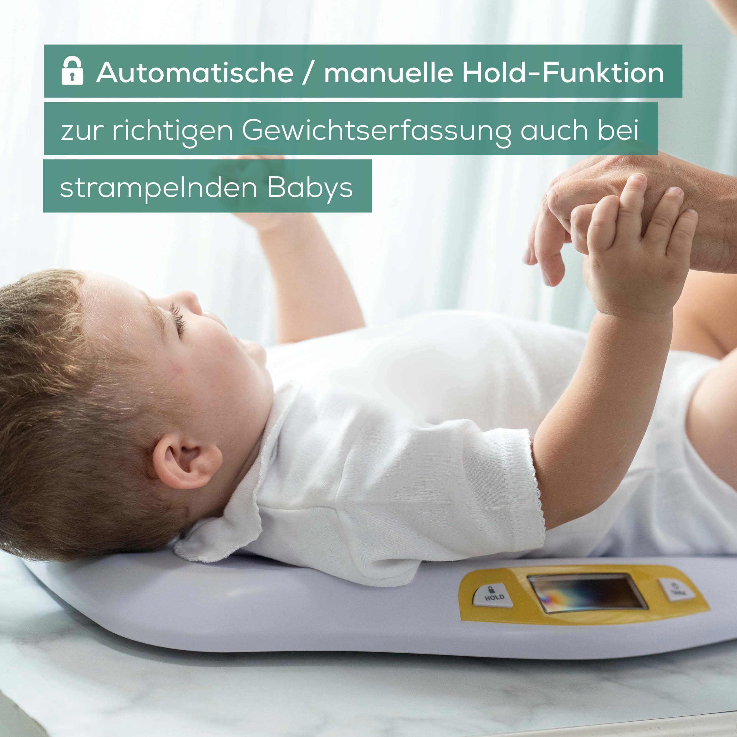 beurer-by-80-babywaage-mit-gew-lbter-wiegefl-che-20-kg-tragkraft-tara-und-holdfu image 2
