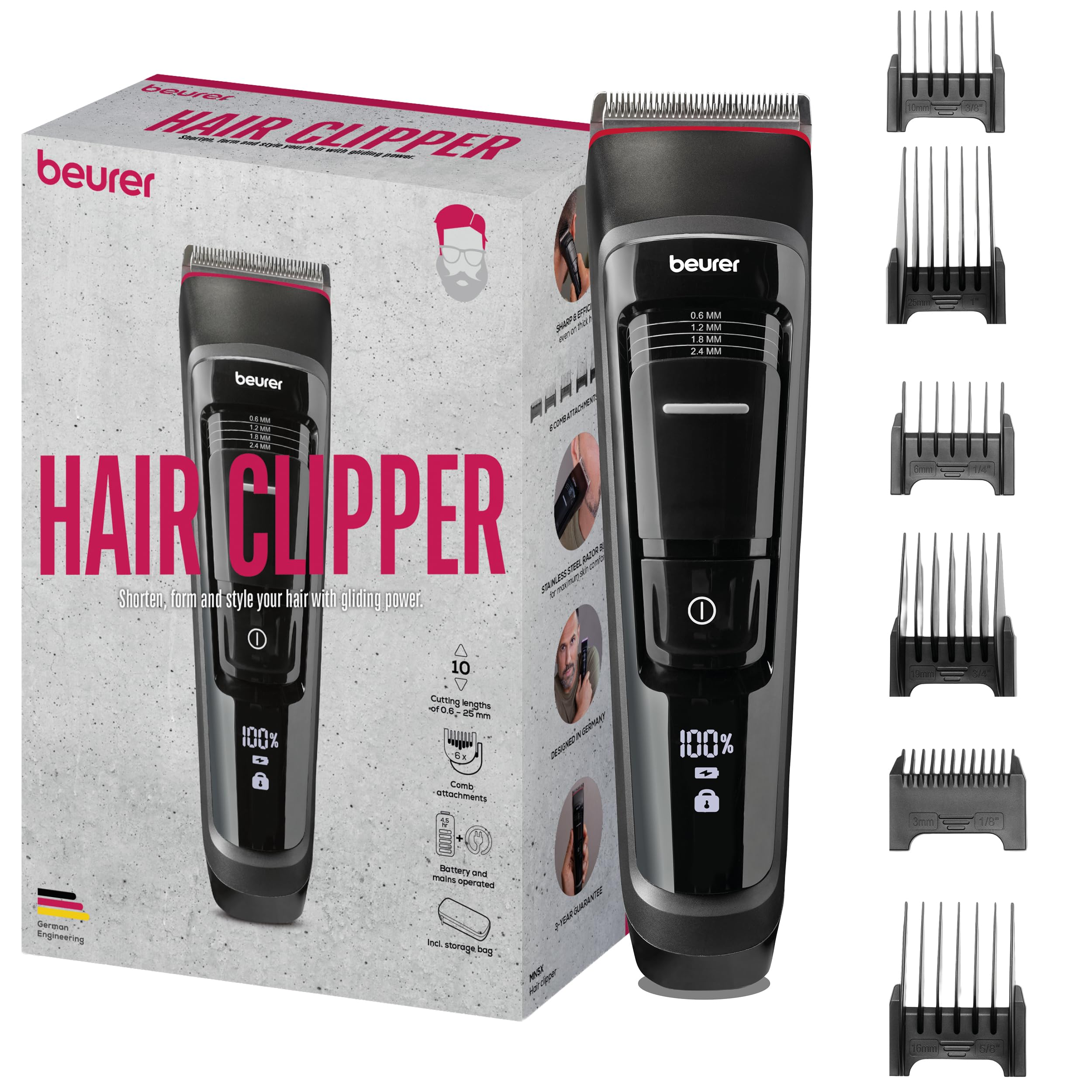 beurer-mn-5x-haarschneidemaschine-akku-haarschneider-f-r-herren-mit-6-edelstahl- image 1