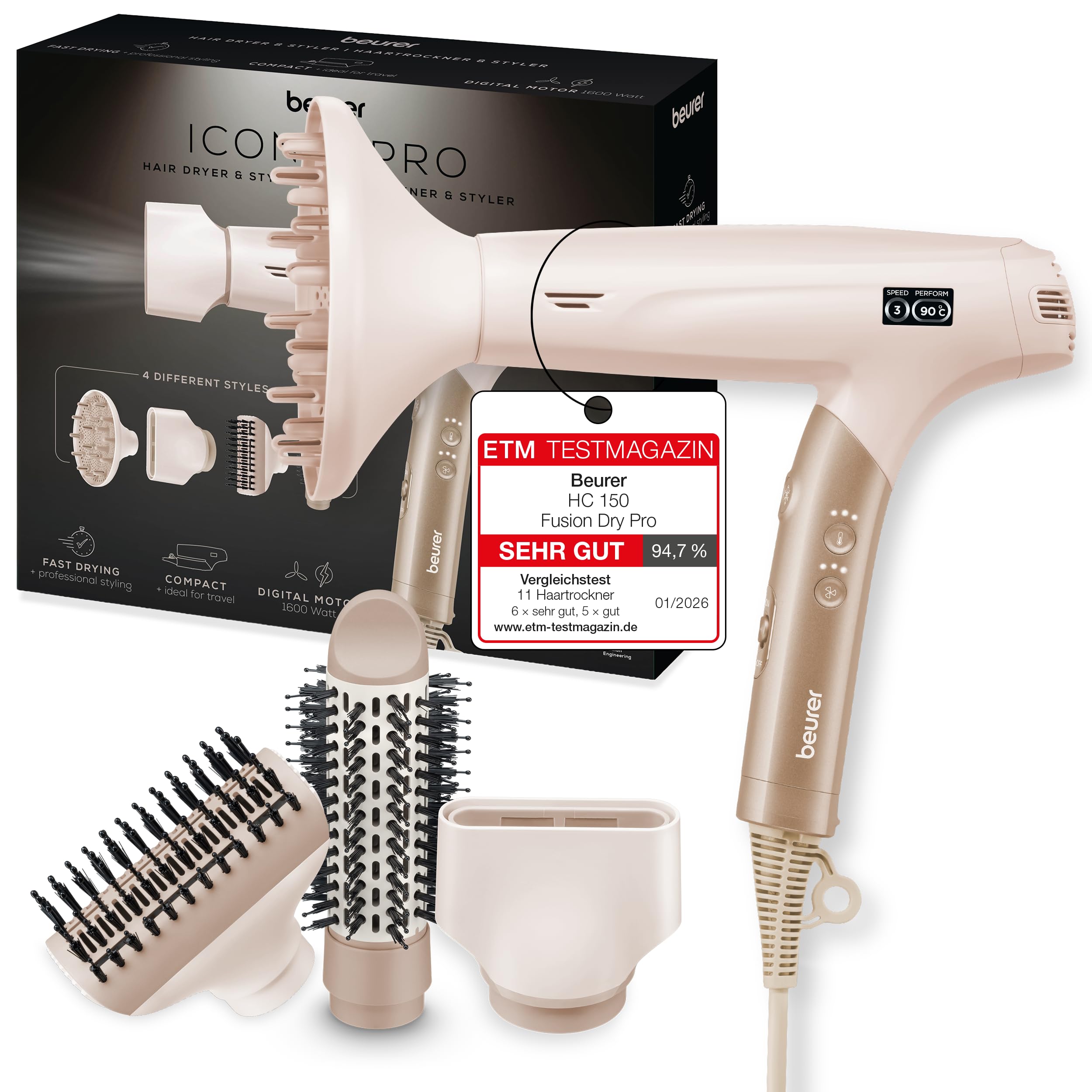 beurer-hc-150-fusiondry-pro-haartrockner-ultraleichter-klappgriff-f-hn-mit-digit image 1