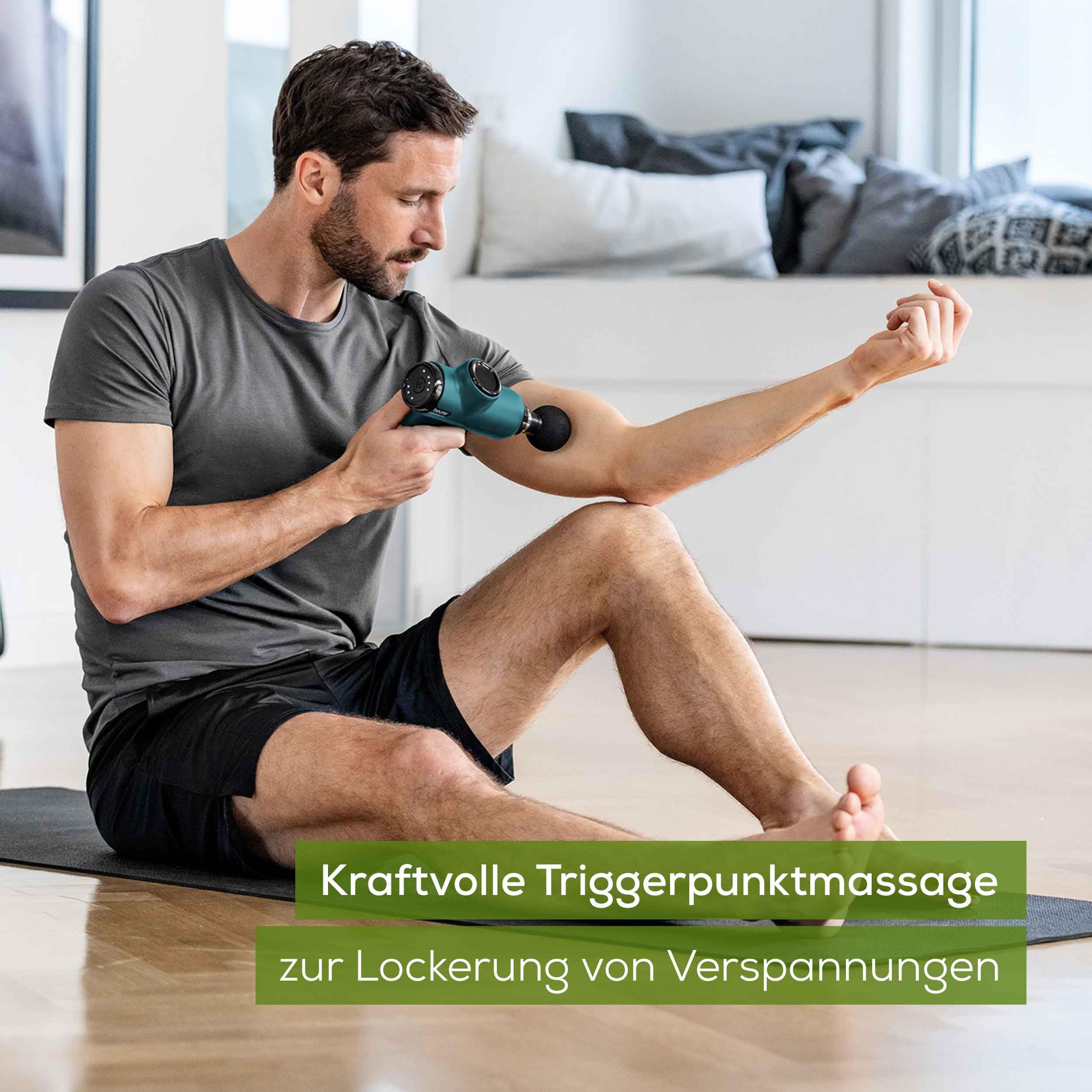 beurer-mg-99-massagepistole-mit-4-aufs-tzen-kompakte-massage-gun-mit-5-intensit- image 2