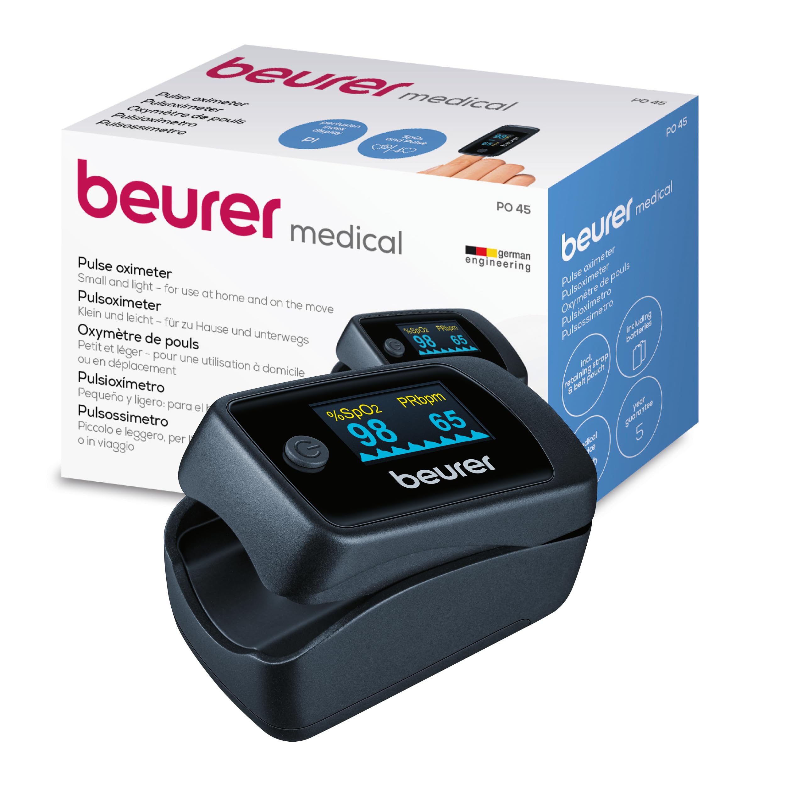 beurer-po-45-pulsoximeter-messung-von-sauerstoffs-ttigung-spo2-herzfrequenz-und- image 1